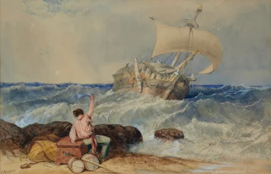 Ship in Stormy Sea