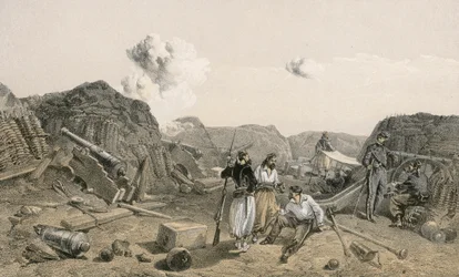 Sketch in the interior of the Mamelon Vert, looking south