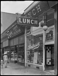 Canterbury Lunch sign at 202 (or 178) E. 125th Street, New York City, May 2, 1916