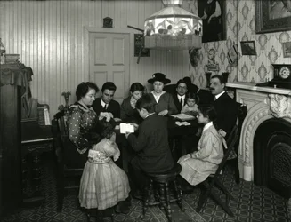 Evangelist Committee, Bible Study in the home of Mrs. Vitello, 359 E. 49th Street, taught by Miss Jones. March 30, 1916