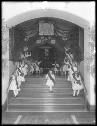 Group of Little Girls Posed on the 