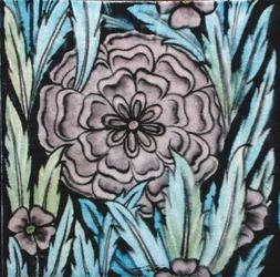 Tile with Floral Design