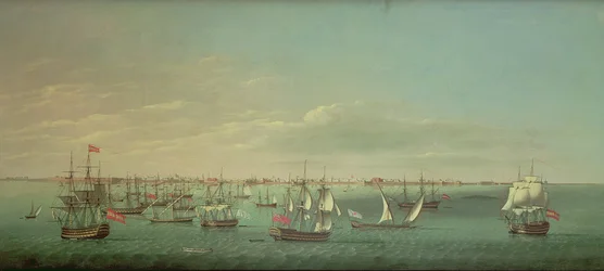 British, French, Portuguese and Spanish Merchantmen and Men of War off Cadiz