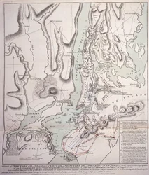 Plan of New York Island with Part of Long Island, Staten Island and East New Jersey and the Engagement on the Woody Heights of Long Island between the British Forces, under the command of General Sir William Howe