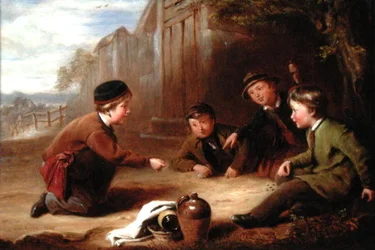 Playing Marbles, c.1865