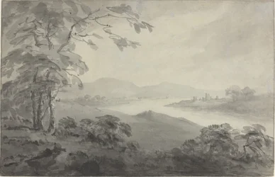 River Landscape with Ruins