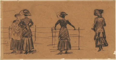 Studies of Women at the Park Railing