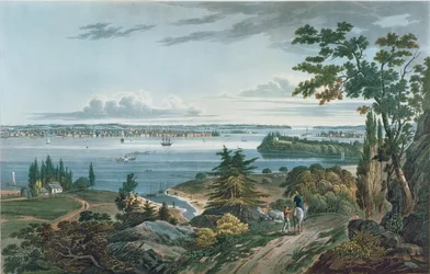 New York from Weehawk, Engraved by I. Hill