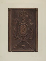 Pa. German Stove and Plate, c. 1939