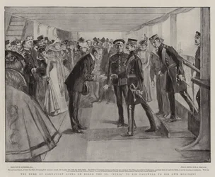 The Duke of Connaught Going on Board the SS Nubia to Bid Farewell to His Own Regiment