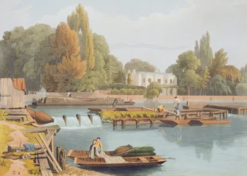 The Weir, from Marlow Bridge, engraved by Robert Havell the Younger published 1818
