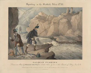[Set of four] Sporting in the Scottish Isles: No. III. Salmon Fishing