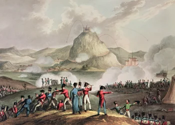 Siege of San Sebastian, July 1813, engraved by Thomas Sutherland