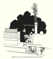 Illustration for Railway Ribaldry by W Heath Robinson