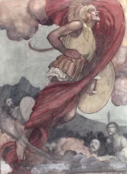 Mars Wounded by Diomed Returning to Olympus