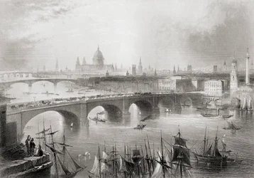 London, Southwark and Blackfriars bridges over the river Thames, London, England, from 