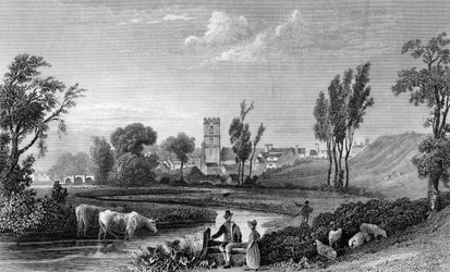 Roman Station at Chipping Hill, Witham, Essex, engraved by William Tombleson