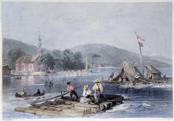 Settler Rafts and Transportation of Wood on Lake of the Two Mountains - in 