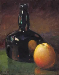 Still Life: Apples and Bottle