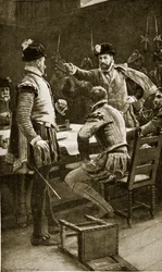 Regent Moray arrests his enemies, illustration from 