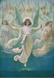 The angel choir, from The Bible Picture Book published by Thomas Nelson, c.1950