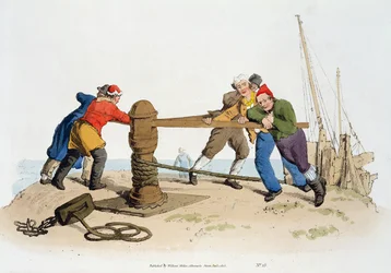 Fishermen at a Capstan, from 
