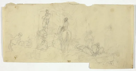 Group of Peasants with Man on Horse