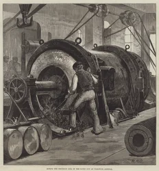 Boring the Trunnion Coil of the 81-Ton Gun at Woolwich Arsenal