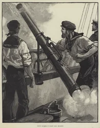 Firing Rockets on Board HMS Monarch