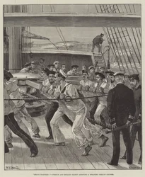 Heave Together! French and English Seamen Assisting a Stranded French Cruiser