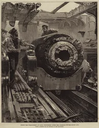 Inside the Fore-Turret of HMS Thunderer after the Bursting of the 38-Ton Gun