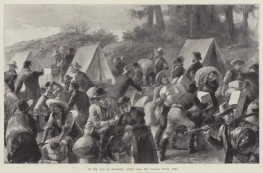On the Way to Klondike, Scene near the Landing-Stage, Dyea