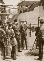 The French Fleet at Cronstadt: visit of the Czar, 1891, illustration from 