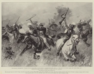 The Matabili Insurrection, Charge of the Afrikanders at the Battle of Colenbrander Farm, 25 April, One Touch of Nature makes the Whole World Kin; British and Boers uniting in Defence of their Wives