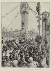 The Royal Visit to Ireland, the Duke and Duchess of York Passing the Albert Memorial in Belfast