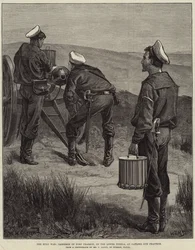 The Zulu War, Garrison of Fort Pearson, on the Lower Tugela, at Gatling Gun Practice