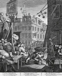 Beer Street, London, engraving by William Hogarth, United Kingdom