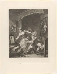 ‘Before’ (Man Pulling a Struggling Woman Towards Him in a Bedroom)
