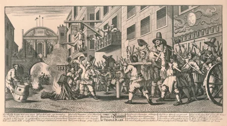 Burning the Rumps at Temple Bar, London, 1726