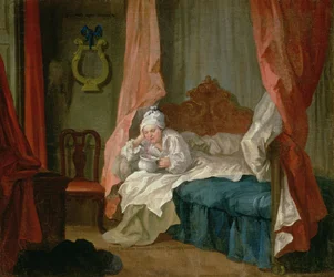 Francis Matthew Schutz in His Bed, c.1755-60