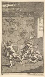 Hudibras Beating Sidrophel and Whachum