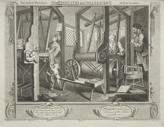 Industry and Idleness: The Fellow Prentices at Their Looms, 1747