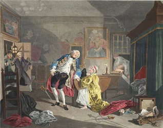 Marriage a la Mode, Plate V, The Bagnio, illustration from 