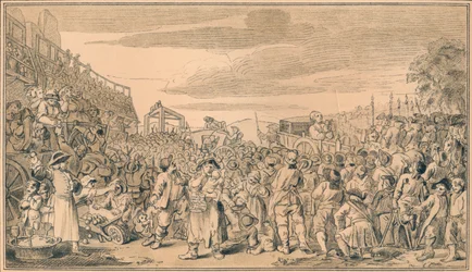 Sketch for plate XI of Industry and Idleness, 1747