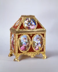 George III Casket Containing a Verge Watch in the Manner of James Cox, c.1770