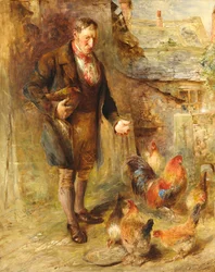Self Portrait aged 38 with Chickens