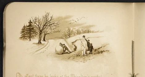 Children and a snowman, from 