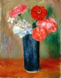 Flowers in a Blue Vase