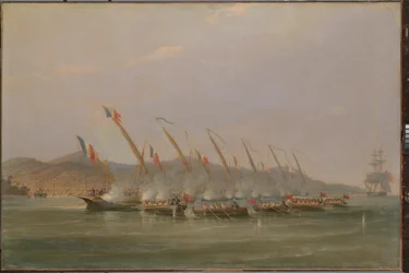 Captain Robert Maunsell Capturing French Gunboats off Java, July 1811