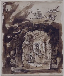 Alexander Pope in his grotto